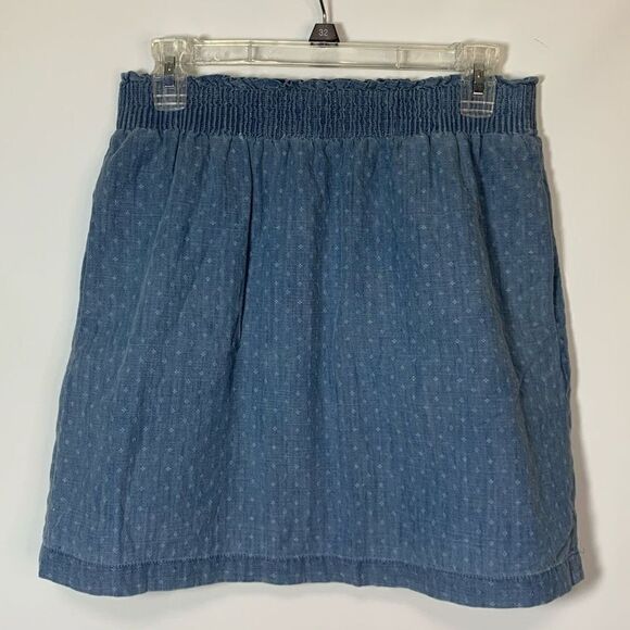 J. Crew Women's Dobby Chambray Pull-On Lined High Waisted Mini Skirt Blue Size 6 - Picture 1 of 8